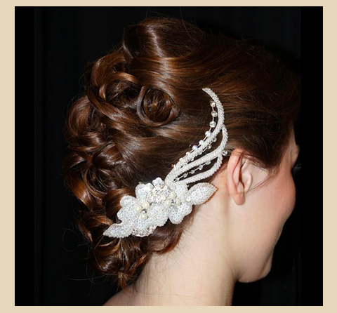 Updo with White Flowers